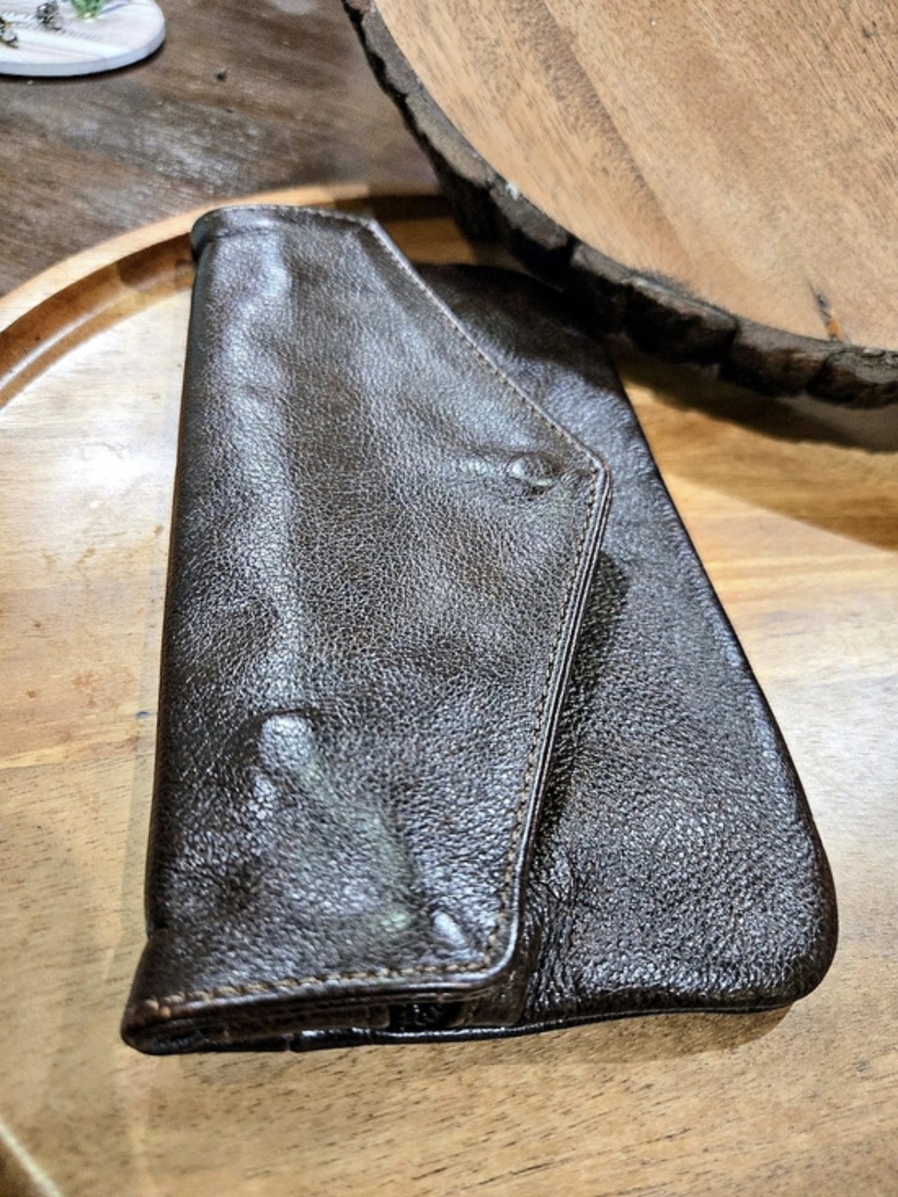 🌼Brown Leather Envelope Clutch Wallet - Picture 6 of 7